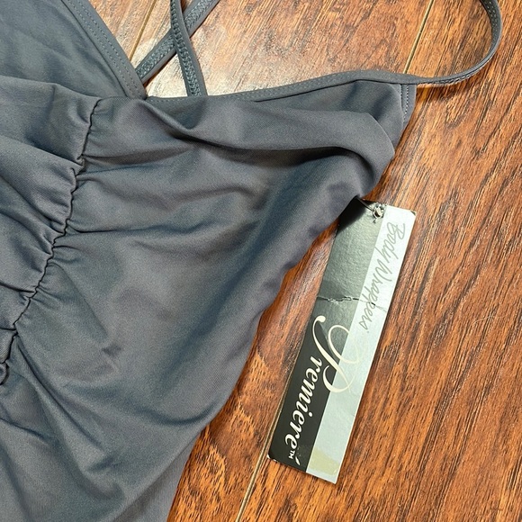 Body Wrappers Premiere #P522 shirred camisole leotard - Picture 2 of 8